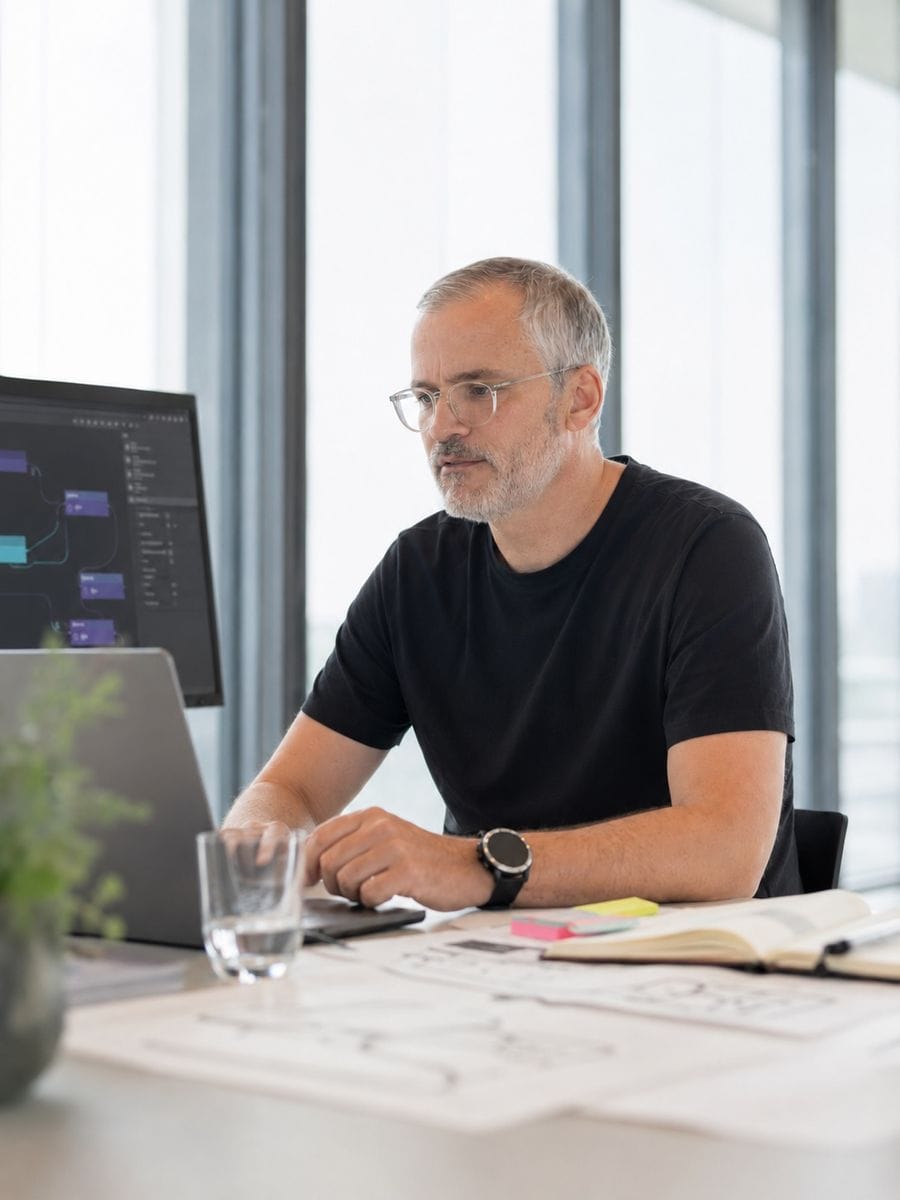 Gerald Aichholzer designing and building an AI project