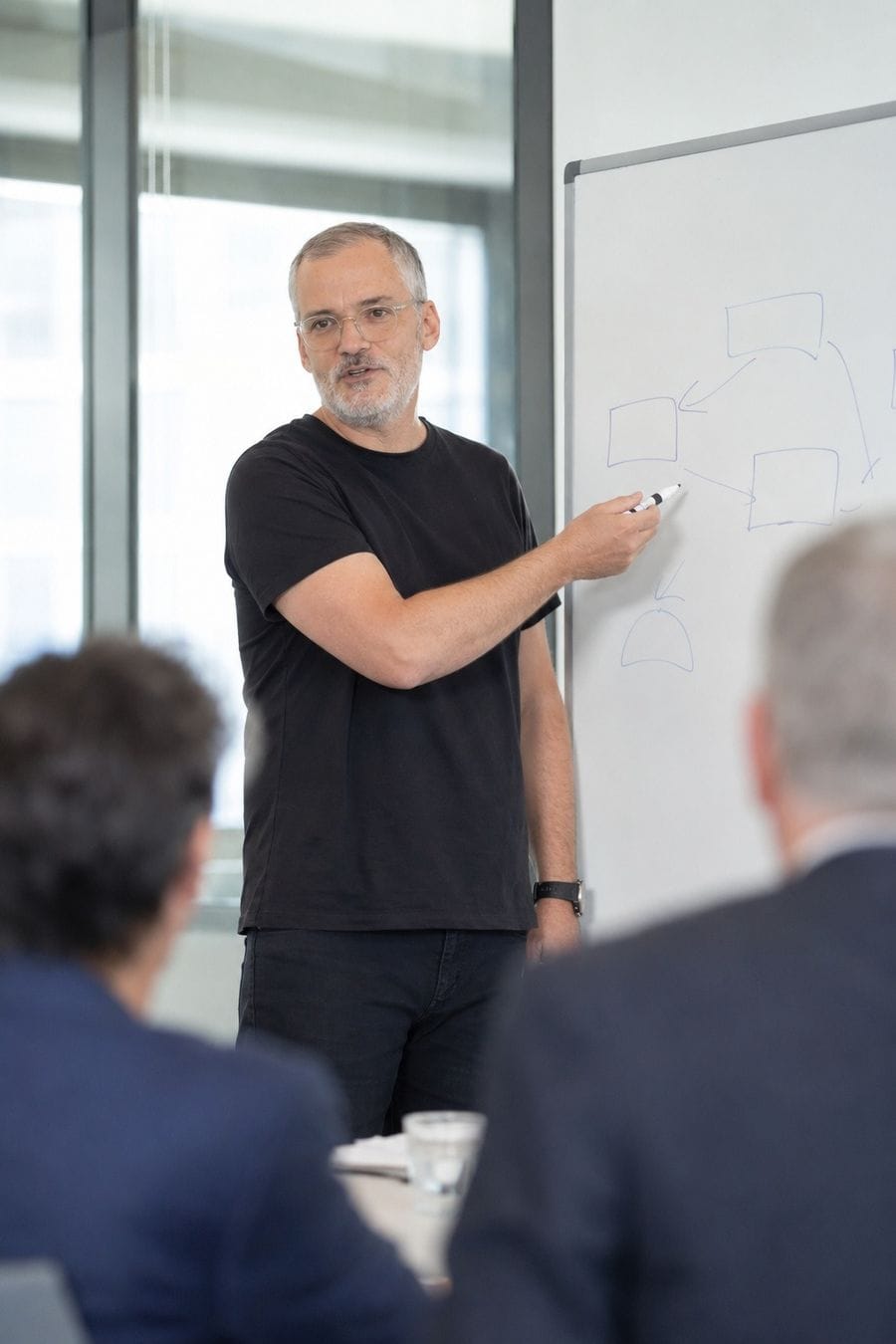 Gerald Aichholzer in AI sparring with a leadership team